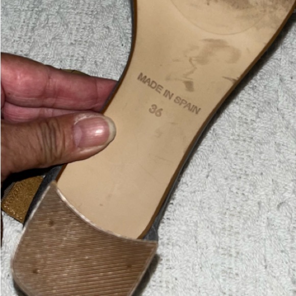 Sundance Leather Ankle Wrap Chunky Heeled Sandals - Picture 11 of 12